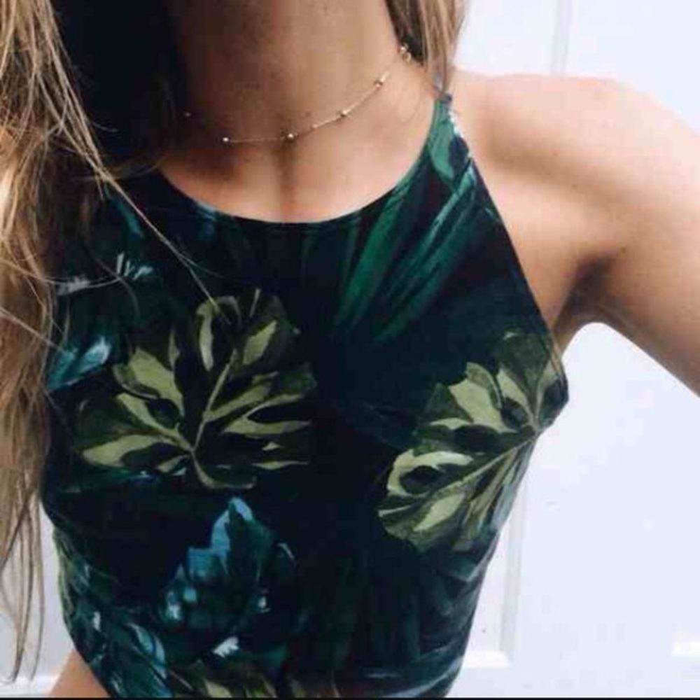 American Apparel Leaf Print Top - Picture 2 of 5